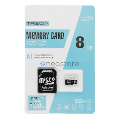 Κάρτα Μνήμης Micro SDHC 8GB Class 10 U1 A1 UHS-1 με Αντάπτορα SD Treqa (SD-12-8GB)