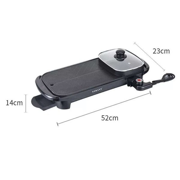 Teppanyaki Grill 1350W με ρυθμιζόμενο θερμοστάτη Sokany (SK-2208)