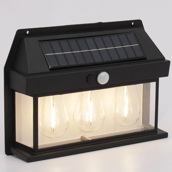 Ηλιακό φωτιστικό LED με 3 λάμπες Μαύρο χρώμα (SN23521-84)