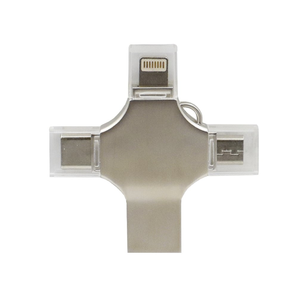USB Stick 3.0 32GB με Βύσμα USB-A, Type-C, Micro USB και Lightning (TR-2026)