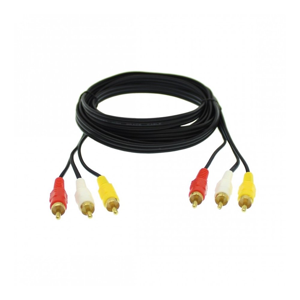 Καλώδιο Εικόνας και Ήχου 3 RCA σε 3 RCA 1.5m Μαύρο (TR-2035)