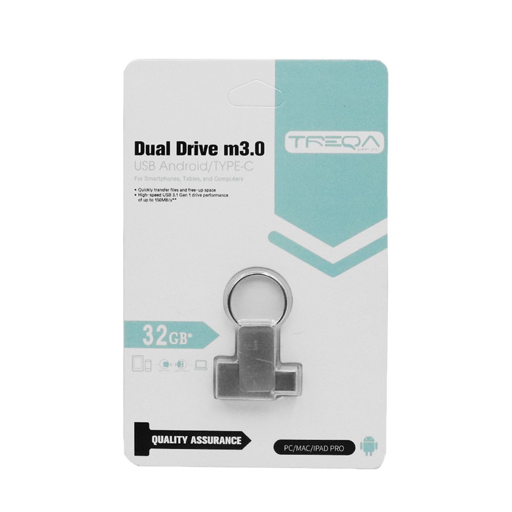 USB Stick 3.0 32GB με Βύσμα USB-A και Type-C Treqa (UP-02-32GB)
