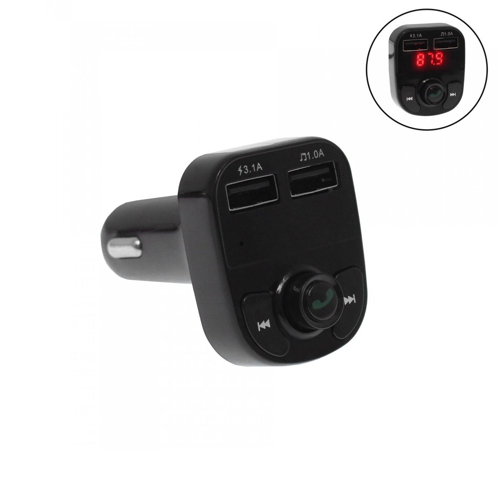 FM Transmitter Αυτοκινήτου με Bluetooth – USB – MicroSD και Φόρτιση Κινητού (X8)