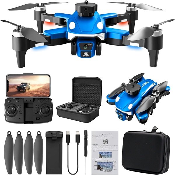 Αναδιπλούμενο Drone με αποφυγή εμποδίων, κάμερα και RC με εφεδρικούς έλικες και τσαντάκι (XF-F200)