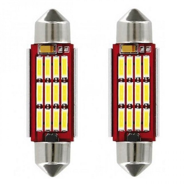Σετ LED Πλαφονιέρας Canbus 6500K 12V Λευκό 36mm 12 SMD 2τμχ. (XXM0028-36MM)