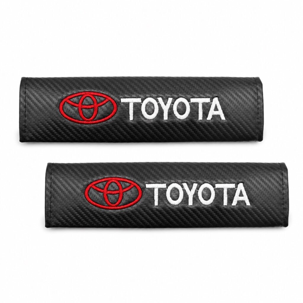 Σετ Μαξιλαράκια Ζώνης Toyota Carbon 2τμχ σε Μαύρο Χρώμα