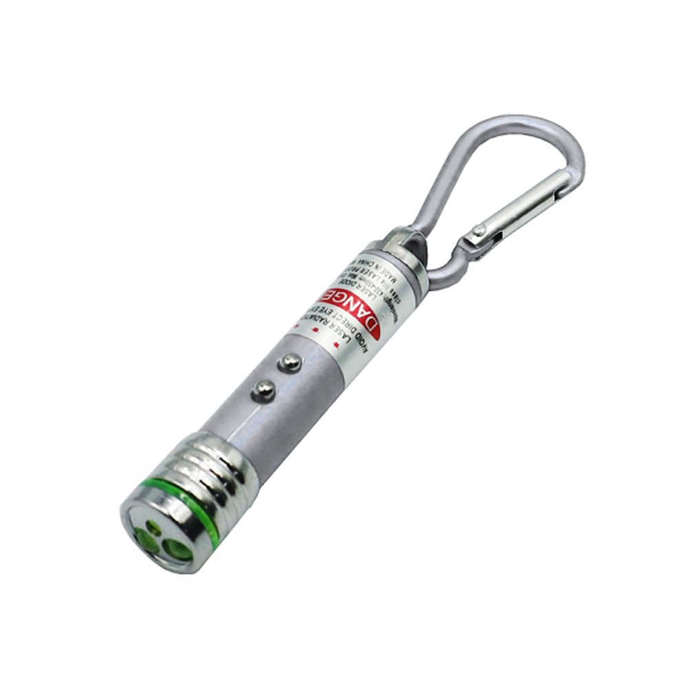 LED Mini Φακός – Μπρελόκ – Laser Ασημί (BL-1001)