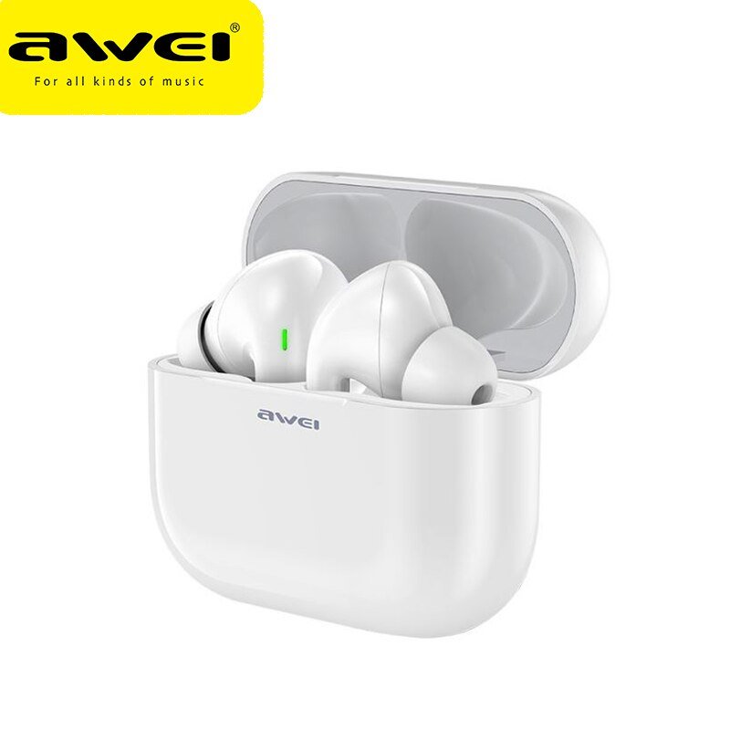 Ακουστικά Earbud Bluetooth Handsfree με Αντοχή στον Ιδρώτα και Θήκη Φόρτισης Awei Λευκά (T29)