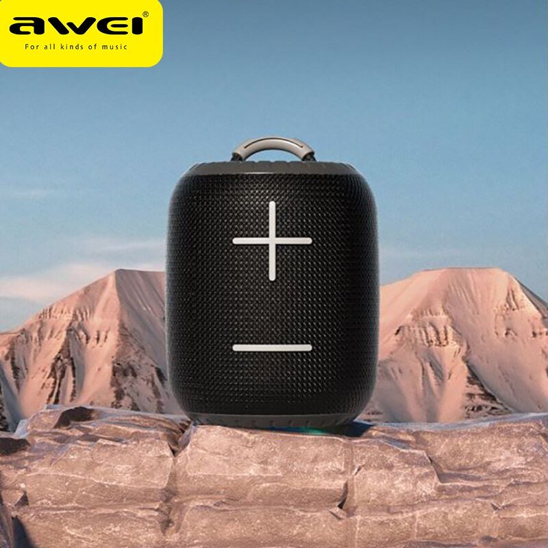 Φορητό Ασύρματο Ηχείο Bluetooth IPX4 6W με Διάρκεια Μπαταρίας έως 6 ώρες Awei Μαύρο (Y526)