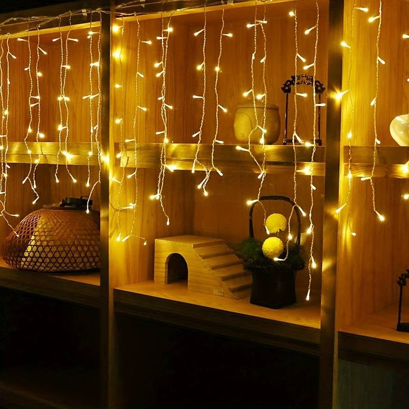 Χριστουγεννιάτικα 240 LED λαμπάκια κουρτίνα 3x2m BX-032 θερμό χρώμα