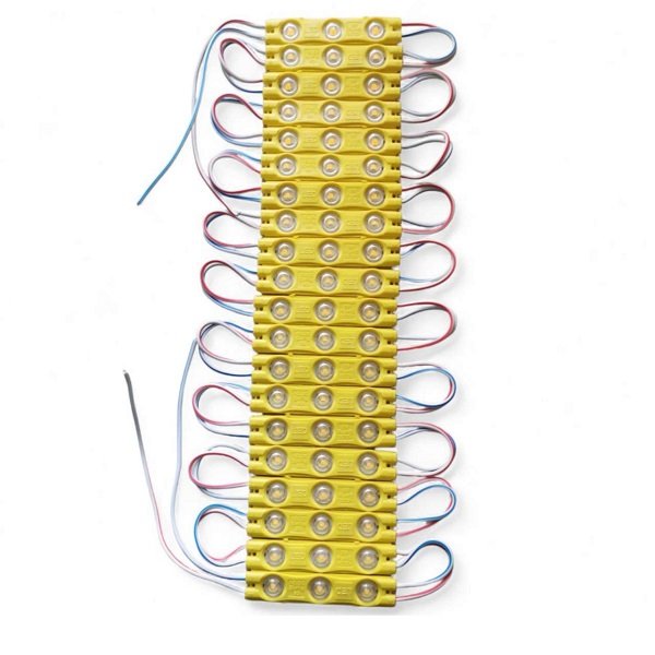 Αδιάβροχη Πλακέτα LED Αλυσίδα 20 Λωρίδες x 3SMD 2835 12V Κίτρινο (JN-2853-98)