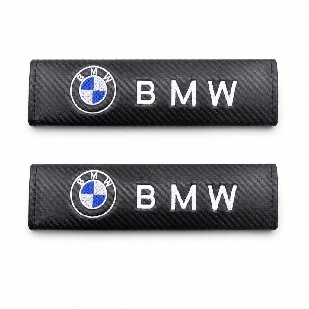 Σετ Μαξιλαράκια Ζώνης BMW Carbon 2τμχ σε Μαύρο Χρώμα
