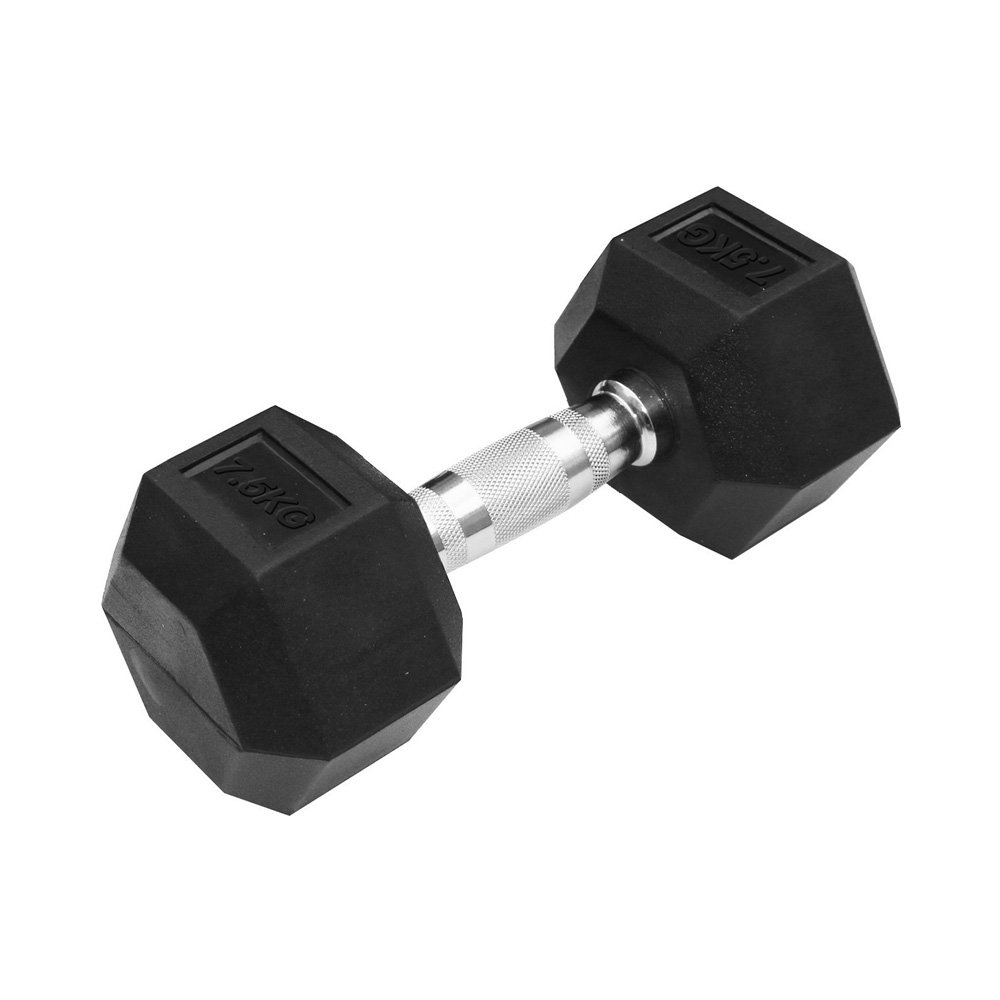 Λαστιχένιο Εξάγωνο Βαράκι 1 x 10kg Μαύρο (25566-46)