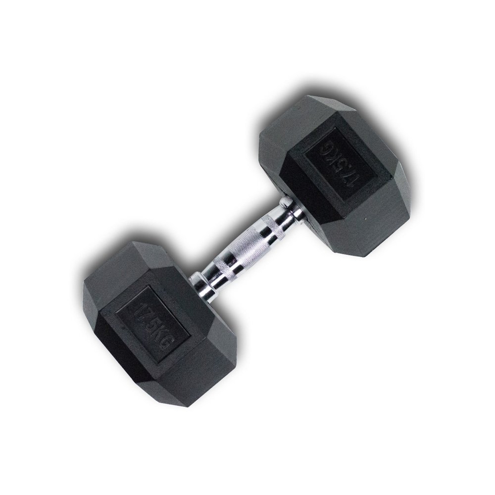 Λαστιχένιο Εξάγωνο Βαράκι 1 x 17.5kg Μαύρο (25566-49)