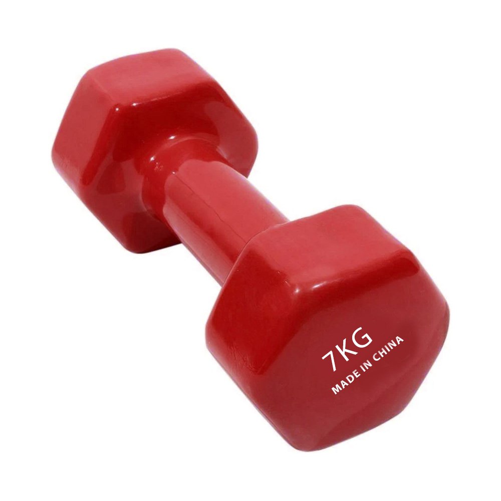 Εξάγωνο Βαράκι Βινυλίου 1 x 7kg Κόκκινο (25566-13)