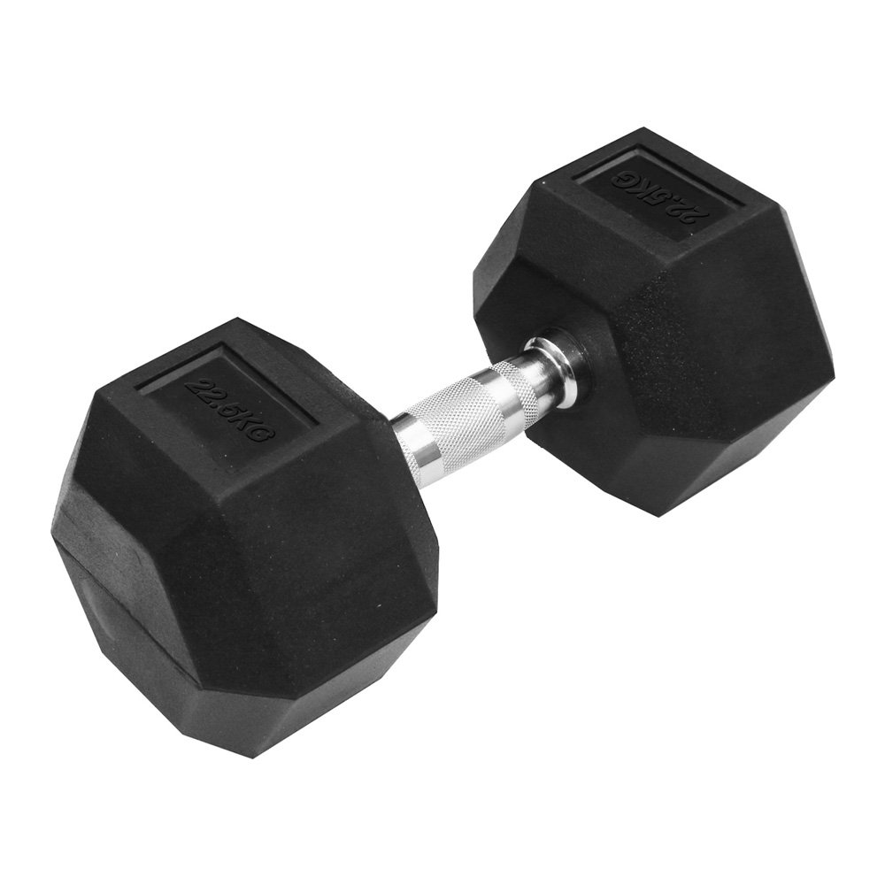Λαστιχένιο Εξάγωνο Βαράκι 1 x 22.5kg Μαύρο (25566-51)
