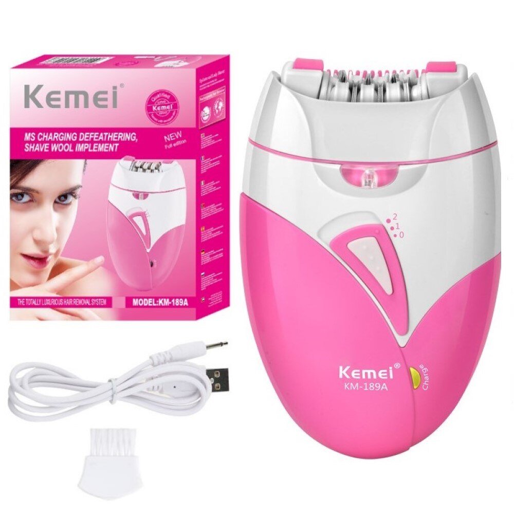 Αποτριχωτική Μηχανή Epilator Kemei Ροζ-Λευκό (KM-189A)