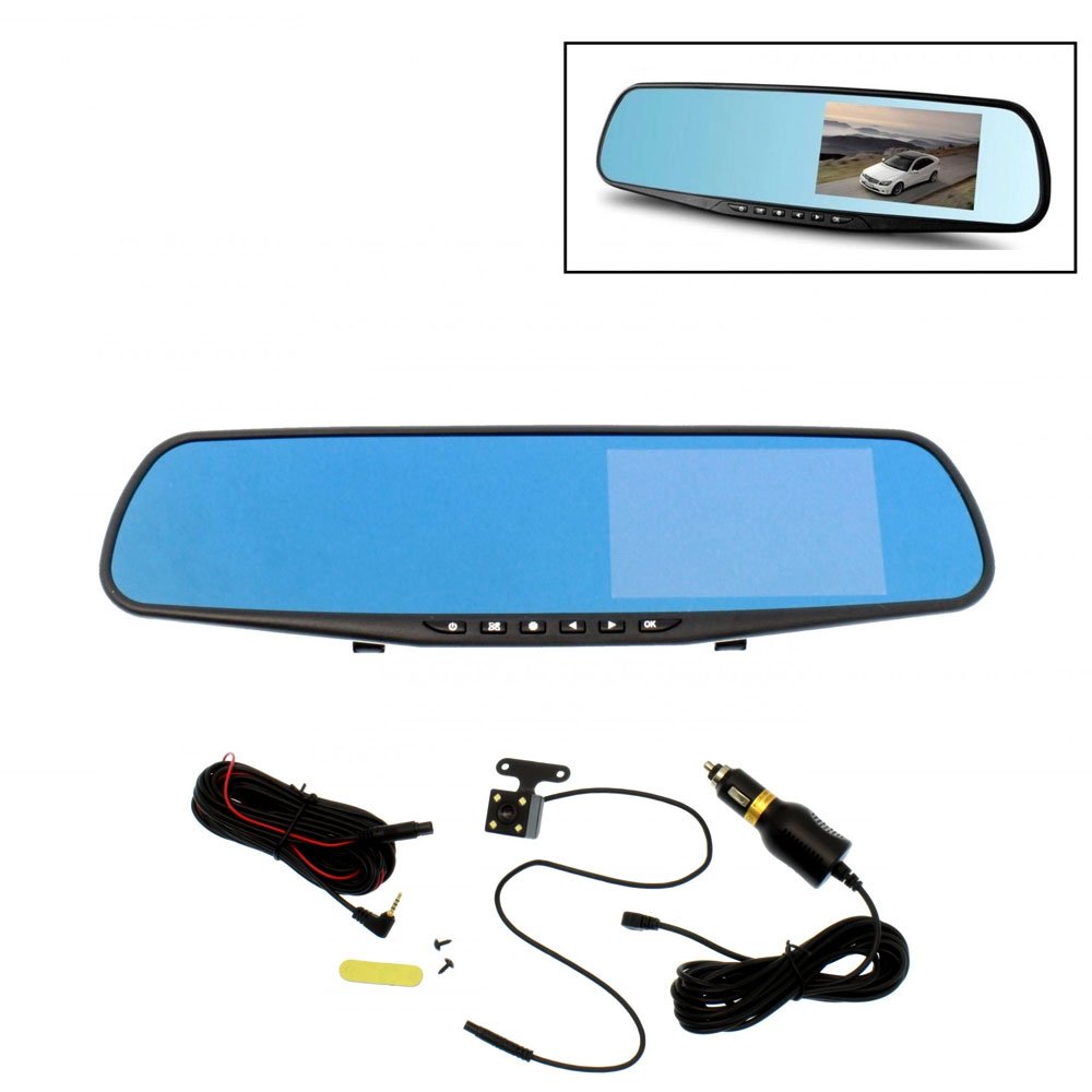 Καθρέπτης Αυτοκινήτου-Φορτηγού 12V-24V DVR με Δύο Κάμερες και Οθόνη 4.3″