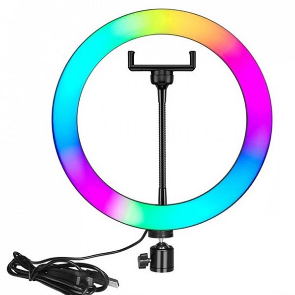 Επαγγελματικό Ring Light Δαχτυλίδι 26cm με βάση για κινητό RGBW με (HYH-161)